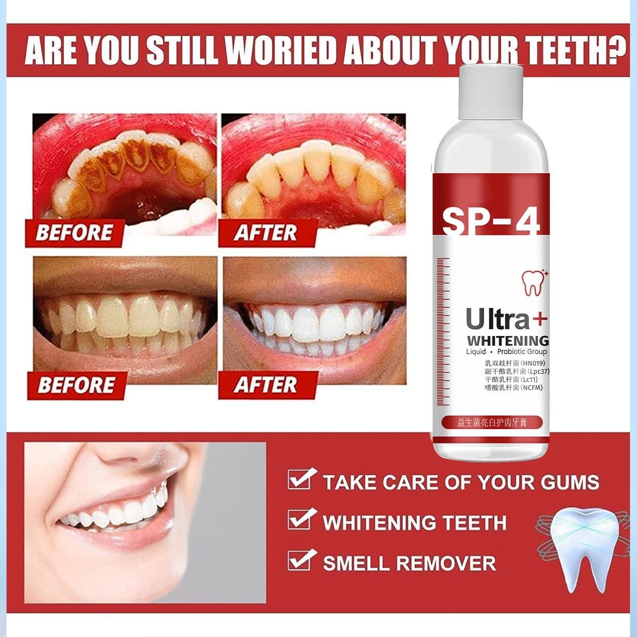SP-4 Ultra+ Whitening Teeth Liquid form (Pack of 2)