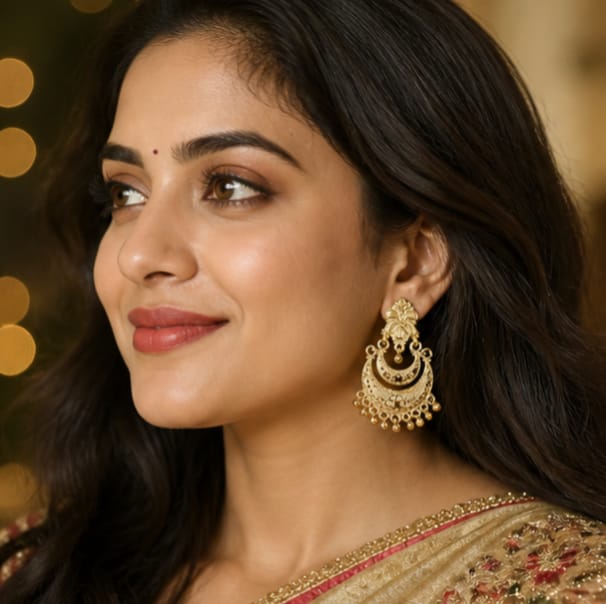 RIVORAH Royal Chandrika Chandbali Earrings