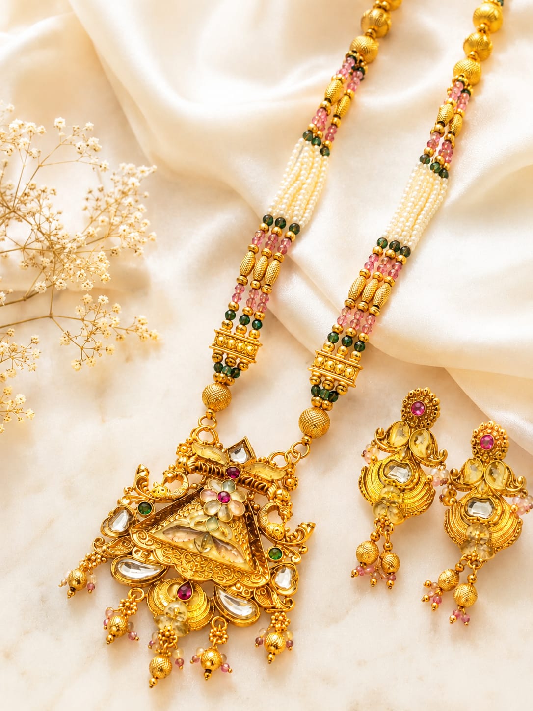 RIVORAH Emerald Pearl Royal Haram Set