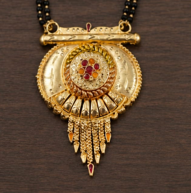 RIVORAH Royal Antique Mangalsutra Pendant Necklace