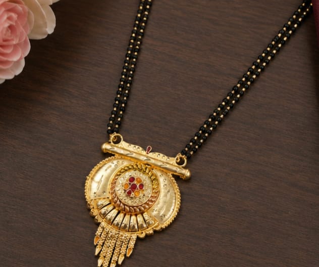 RIVORAH Royal Antique Mangalsutra Pendant Necklace