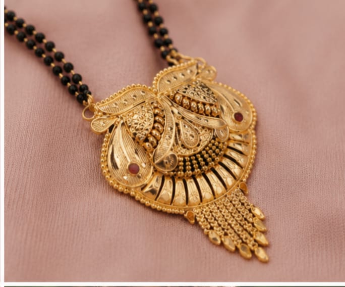 RIVORAH Royal Antique Mangalsutra Pendant Necklace