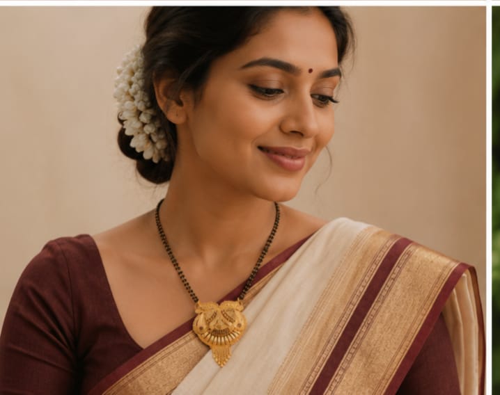 RIVORAH Royal Antique Mangalsutra Pendant Necklace