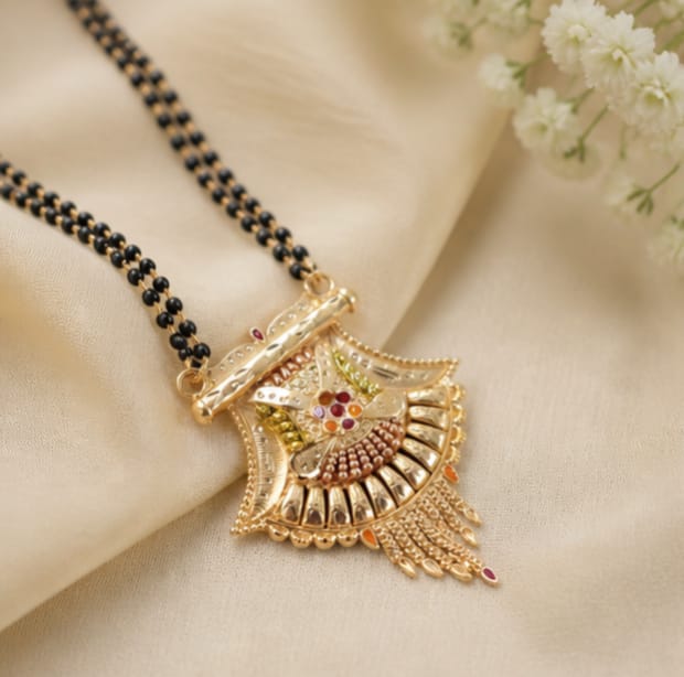 RIVORAH Royal Antique Mangalsutra Pendant Necklace