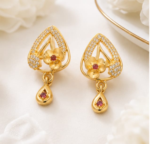 RIVORAH Floral Drop Pendant Necklace Set
