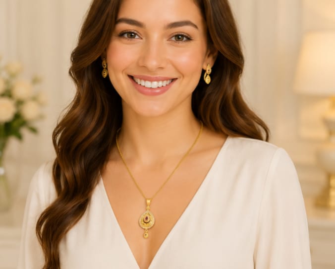 RIVORAH Teardrop AD Pendant Necklace Set