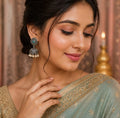 Rivorah Oxidised Pearl Drop Jhumki