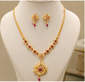 RIVORAH Ruby Peacock Pendant Necklace Set