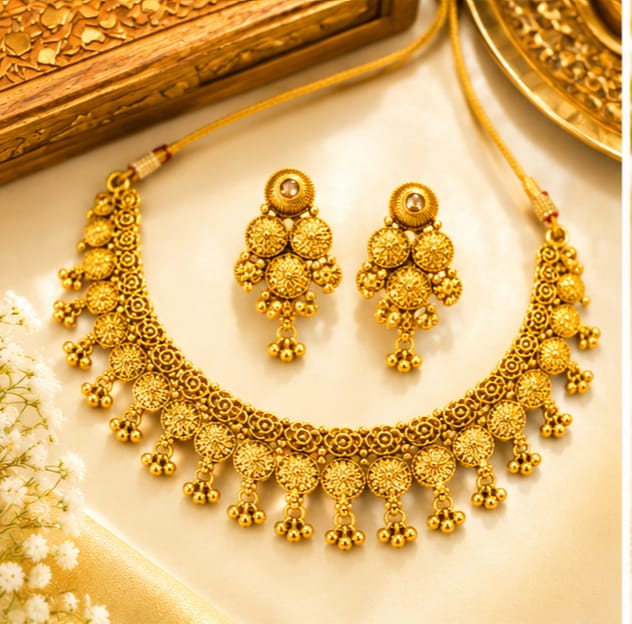 Rivorah Swarna Kasu Necklace Set