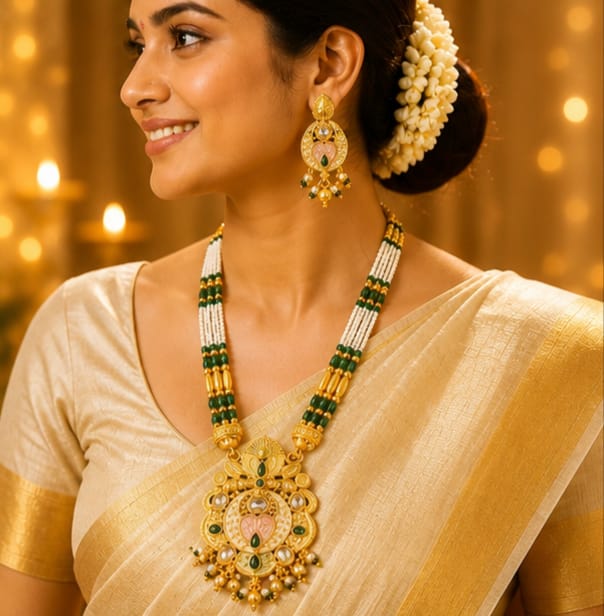 Rivorah Vaidehi Beads Pendant Set