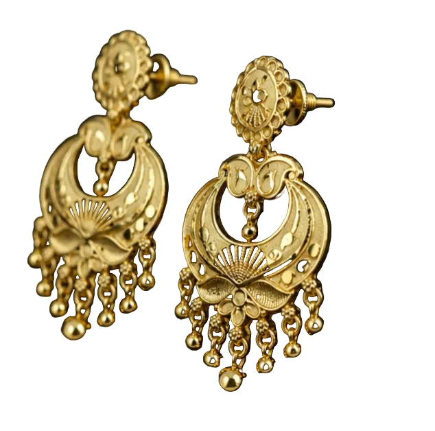 Rivorah Classic Chandbali Jhumka Earrings