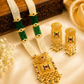 Rivorah Maharani Green Pearl Layered Haar Set
