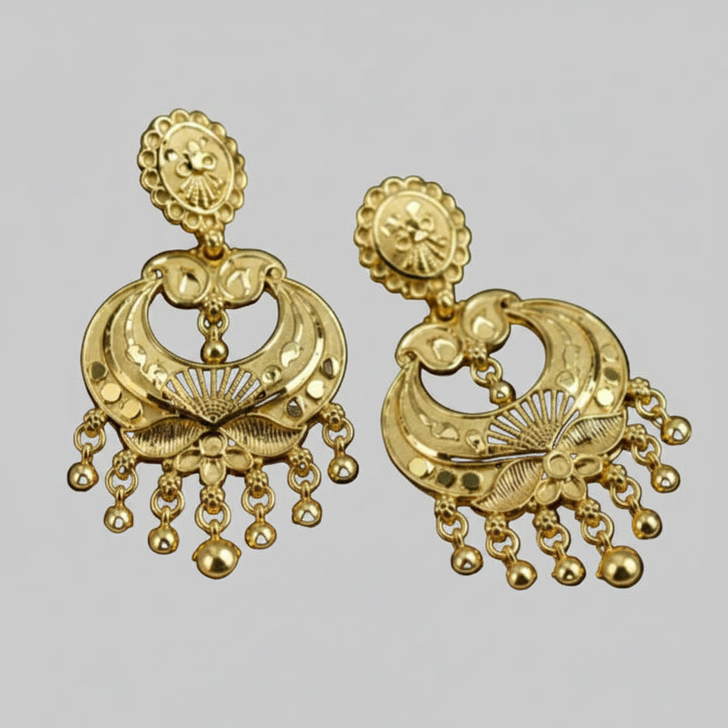 Rivorah Classic Chandbali Jhumka Earrings