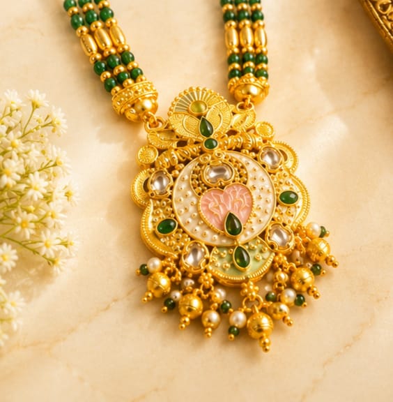 Rivorah Vaidehi Beads Pendant Set