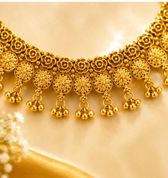 Rivorah Swarna Kasu Necklace Set